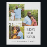 Best Dad Ever Photo Collage Fathers Day Faux Canvas Print<br><div class="desc">Simple and modern canvas print featuring 3 square photos slightly overlapping with a text that says "BEST DAD EVER." You can add the children's name at the bottom. Perfect gift for father's day and birthday.</div>