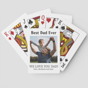 Best Dad Ever Photo Collage Father's day Gift Playing Cards