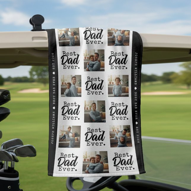 Best Dad Ever Photo Collage Father's Day Golf Towel (Best Dad Ever Photo Collage Father's Day Golf Towel
)