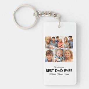 Best Dad Ever Photo Collage Fathers Day Key Ring
