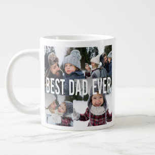 Best Dad Ever Photo Collage Father's Day Large Coffee Mug