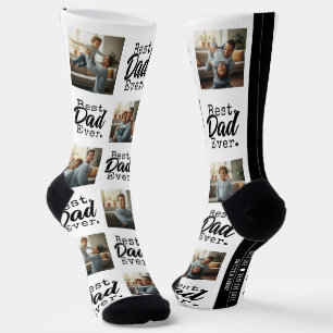 Best Dad Ever Photo Collage Father's Day Socks