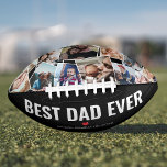Best Dad Ever Photo Collage Football<br><div class="desc">Cool fathers day football gift featuring stylish black background that can be changed to any colour,  a photo collage of 12 family pictures for you to replace with your own,  the saying "BEST DAD EVER",  a cute red heart,  and the childrens names.</div>