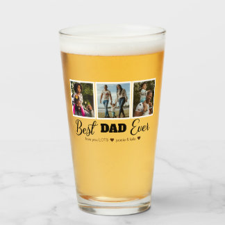 Best Dad Ever Photo Collage Glass