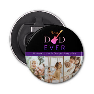 Best Dad Ever Photo Collage Modern Fathers Day Bottle Opener