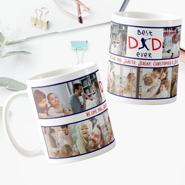 Best Dad Ever Photo Collage Modern Fathers Day Coffee Mug (Creator Uploaded)