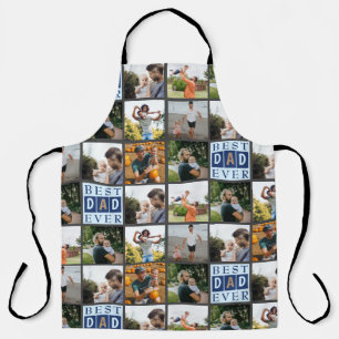Best Dad Ever Photo Collage Pattern Apron