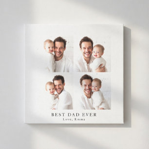 Best Dad Ever Photo Collage Personalised Gift Canvas Print