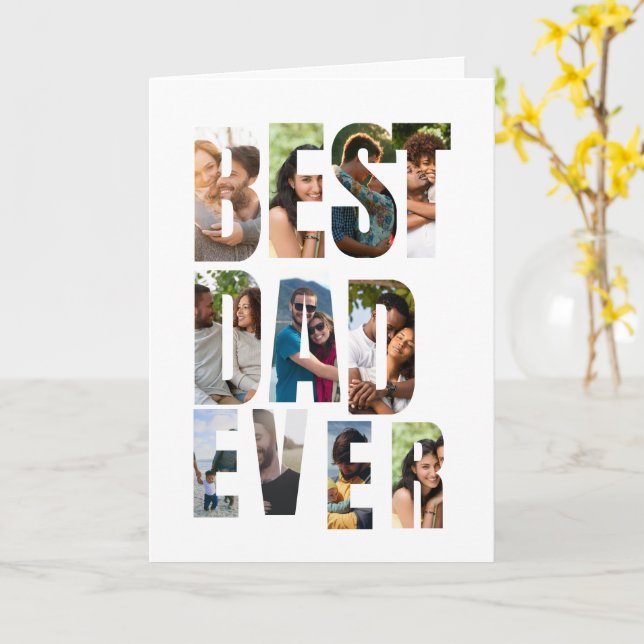 Best Dad Ever | Photo Collage Placeholder Template (Yellow Flower)