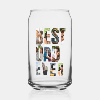 Best Dad Ever | Photo Collage Placeholder Template Can Glass