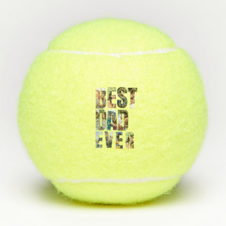 Best Dad Ever | Photo Collage Placeholder Template Tennis Balls