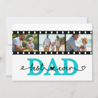 Best Dad Ever Photo Film Strip Card, Fathers day Card