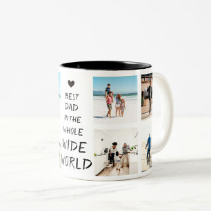 Best Dad Ever Photo Grid Father's Day Present  Two-Tone Coffee Mug