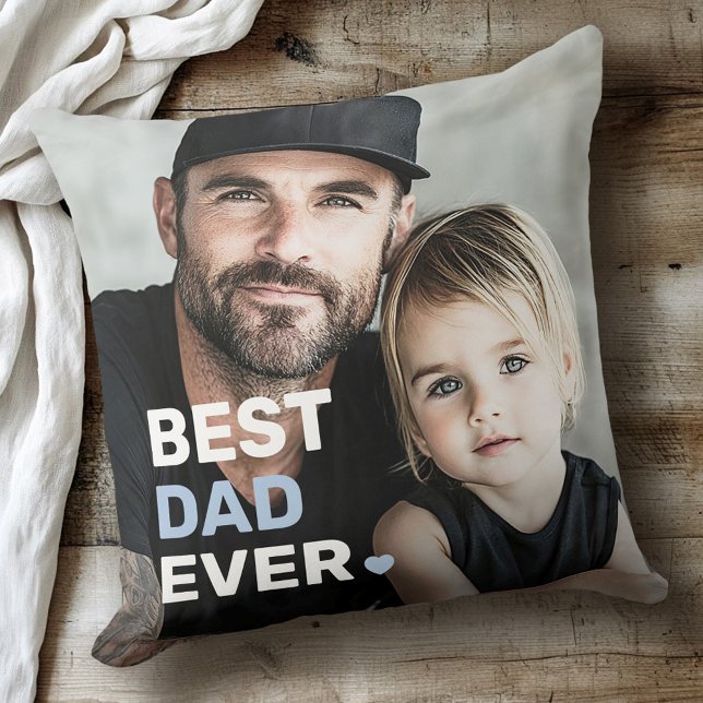 Best dad ever photo heart fathers day 2 photos cushion (Best dad ever photo heart fathers day 2 photos throw pillow)