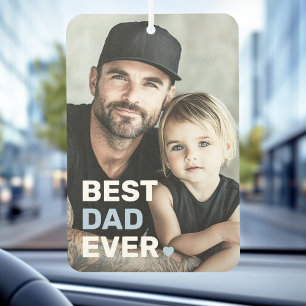 Best dad ever photo heart fathers day car air freshener