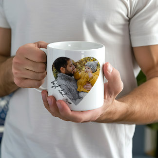 Best Dad Ever Photo Heart Shaped Father's Day Coffee Mug