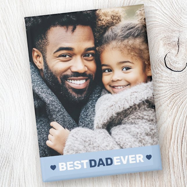 Best dad ever photo hearts blue fathers day magnet (Best dad ever photo hearts blue fathers day magnet)