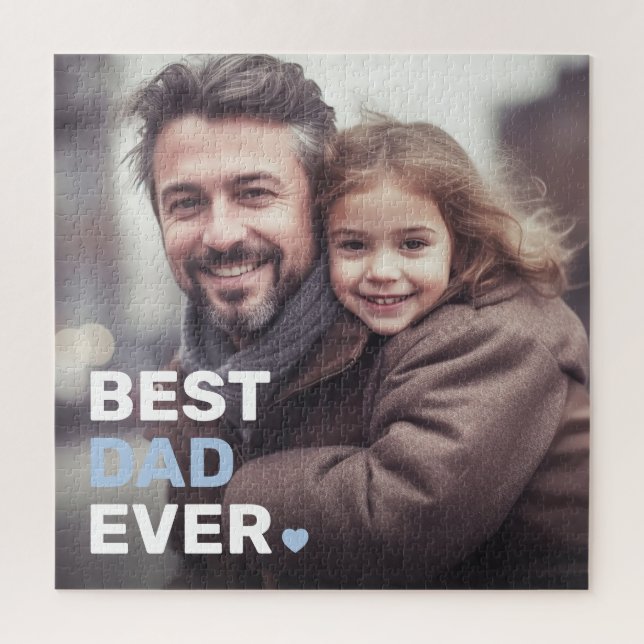 Best dad ever photo hearts fathers day jigsaw puzzle (Vertical)
