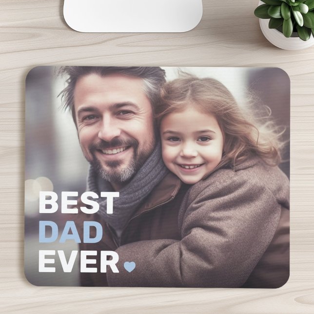 Best dad ever photo hearts fathers day mouse pad (Best dad ever photo hearts fathers day mouse pad)
