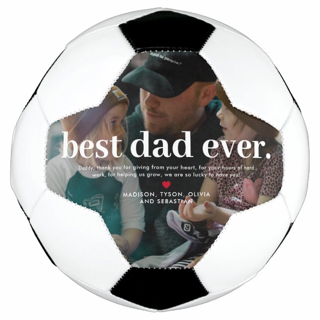 Best Dad Ever Photo Keepsake Soccer Ball (Front)