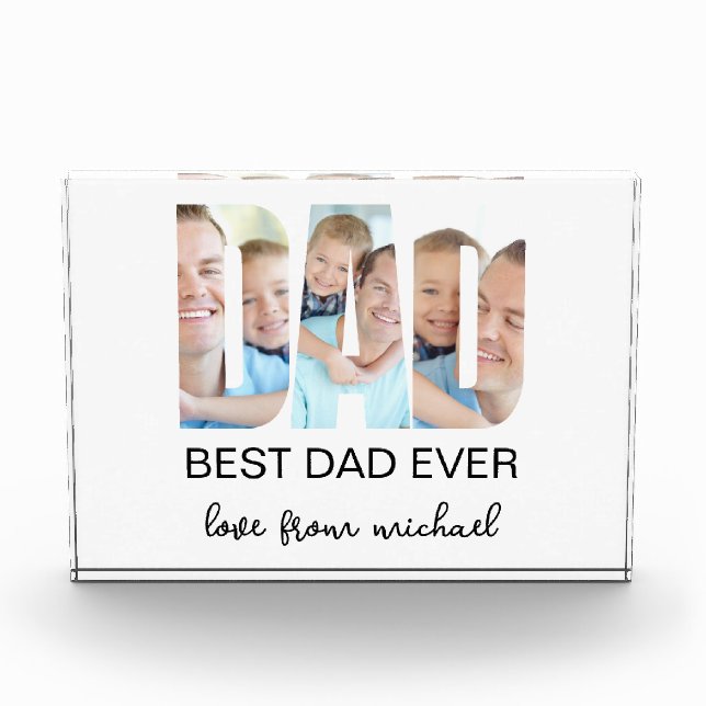 Best Dad Ever Photo Letter Photo Block (Front)