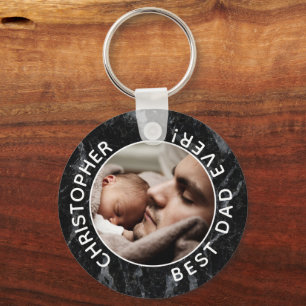 Best Dad Ever Photo Modern Keepsake Father's Day Key Ring