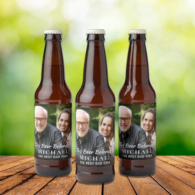 Best Dad Ever Photo Personalised Beer Bottle Label (Creator Uploaded)