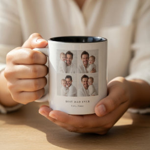 Best Dad Ever Photo   Personalised Father’s Day  Two-Tone Coffee Mug