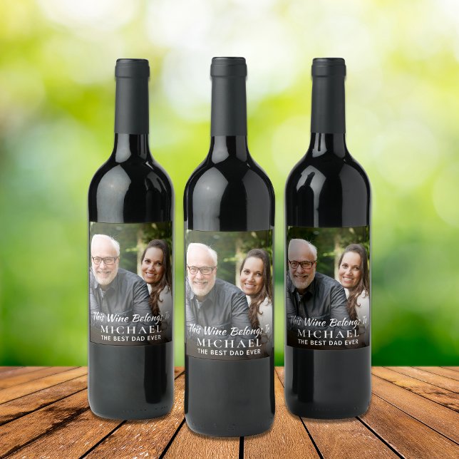 Best Dad Ever Photo Personalised Wine Label (Creator Uploaded)