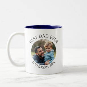 Best Dad Ever   Photo Template Personalized Two-Tone Coffee Mug