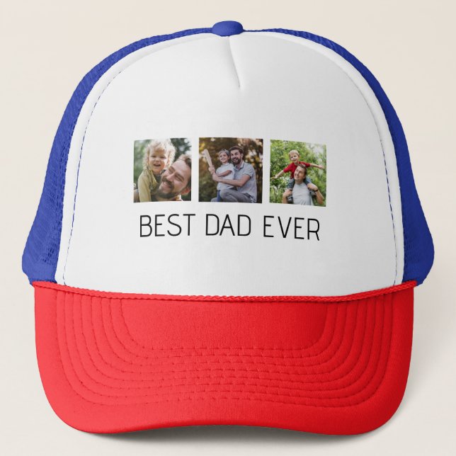 Best Dad Ever Photo  Trucker Hat (Front)