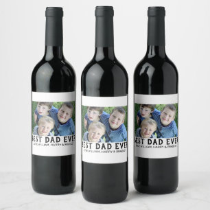 Best Dad Ever Photo Wine Label