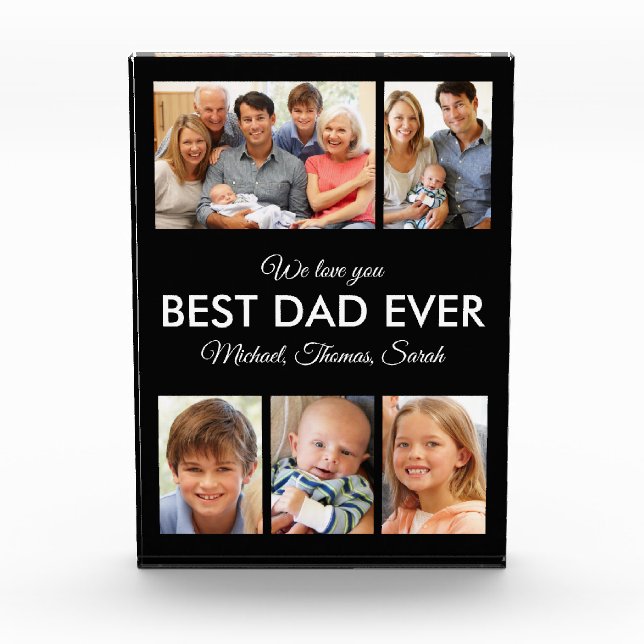 Best Dad Ever Picture Collage Fathers Day Photo Block (Front)