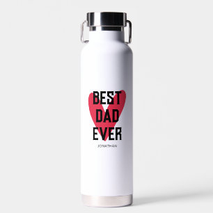 Best Dad Ever Pink Heart Father's Day Water Bottle