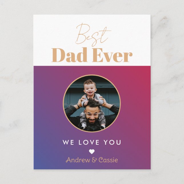 Best dad ever postcard (Front)