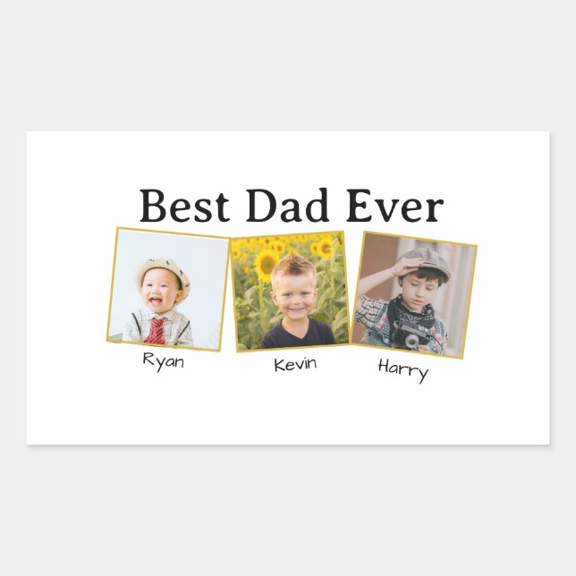 Best Dad Ever Rectangular Sticker (Front)