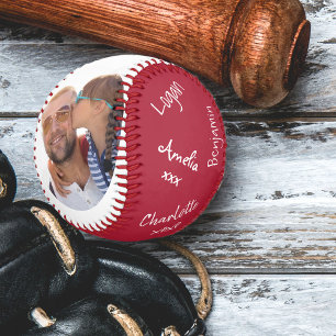 Best Dad Ever Red 2 Photo Signed Baseball