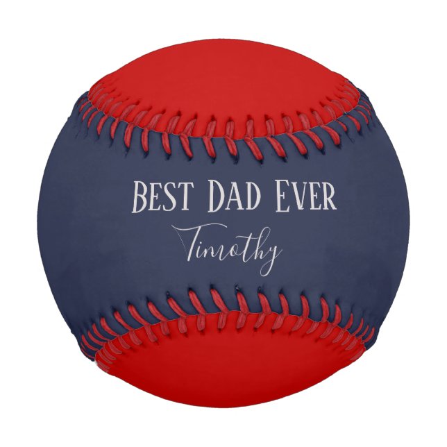Best Dad Ever Red and Blue Baseball (Front)