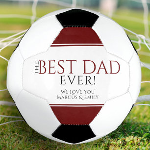 Best Dad Ever Red Black Father`s Day Soccer Ball