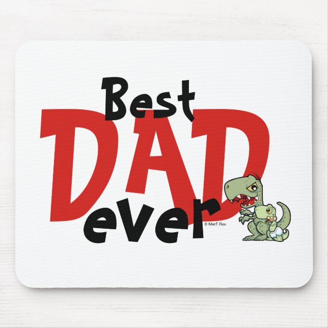 Best Dad Ever Red Black Text Baby Boy Father's Mouse Pad (Front)