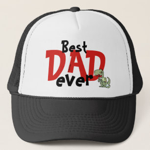 Best Dad Ever Red Black Text Baby Boy Father's Trucker Hat