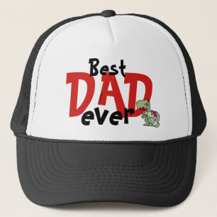 Best Dad Ever Red Black Text Baby Girl Father's Trucker Hat
