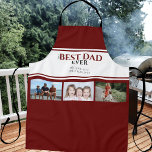 Best Dad Ever Red Father`s Day 3 Photo Collage Apron<br><div class="desc">Best Dad Ever Red Father`s Day 3 Photo Collage Apron. The design has modern typography in black and red colours and elegant dark red stripes and a 3 photo collage. Personalise with your names and add your photos. Great gift and keepsake for a dad or a grandfather for Father`s day...</div>