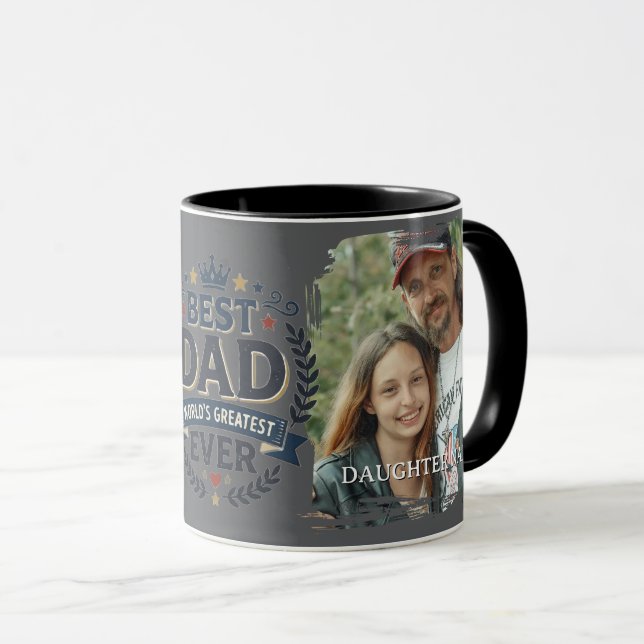 BEST DAD EVER RETRO CUSTOM Mug (Front Right)