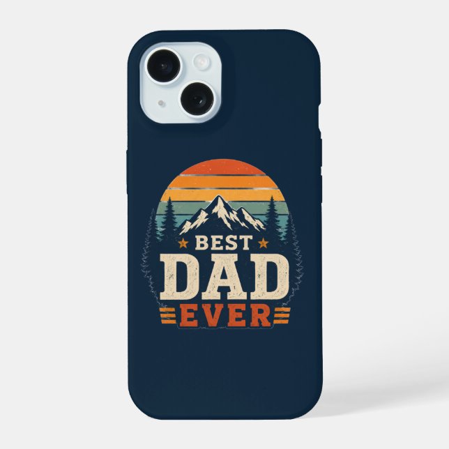 Best Dad Ever Retro Mountain Phone Case (Back)