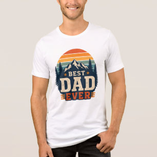 Best Dad Ever Retro Mountain T-Shirt Vintage Fat Tri-Blend Shirt