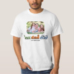 Best Dad Ever Retro Text Photo T-Shirt<br><div class="desc">This t shirt is a perfect gift for dad! The design features a photo with rounded corners and retro text "best dad ever". Personalise with the names of the children.</div>