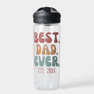Best Dad Ever Retro Vintage 70s Font Father's Day Water Bottle