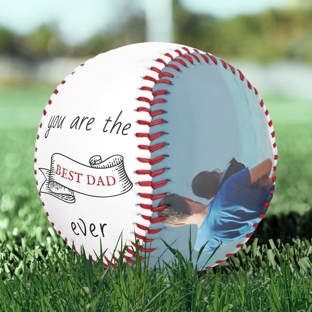 Best Dad Ever Ribbon Father`s Day Photo Collage  Softball (Creator Uploaded)