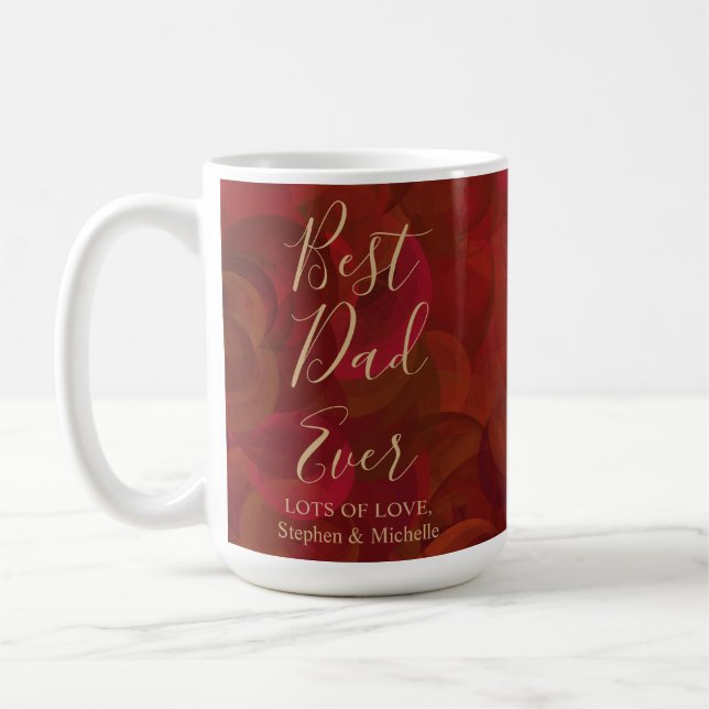 Best Dad Ever Rust Red Brown Father's Day Coffee Mug (Left)